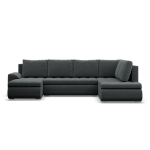 Duży narożnik U, prawostronny, BOSCO, velvet, 300x200x89 cm, ciemny szary