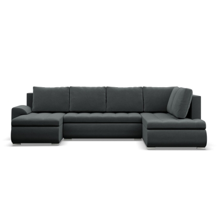 Duży narożnik U, prawostronny, BOSCO, velvet, 300x200x89 cm, ciemny szary