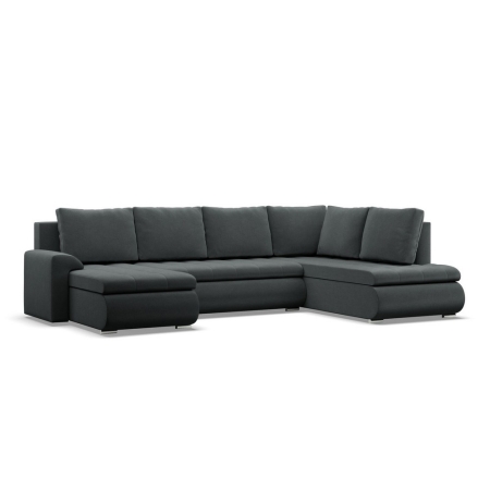Duży narożnik U, prawostronny, BOSCO, velvet, 300x200x89 cm, ciemny szary