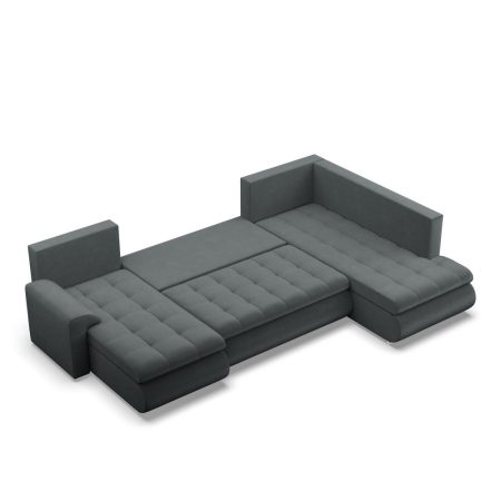 Duży narożnik U, prawostronny, BOSCO, velvet, 300x200x89 cm, ciemny szary