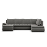 Duży narożnik U, prawostronny, BOSCO, velvet, 300x200x89 cm, szary