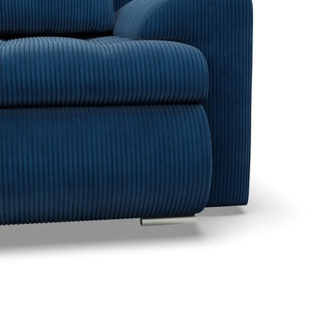 Narożnik z otomaną, lewy, BOSCO, sztruks, 230x200x89 cm, granatowy