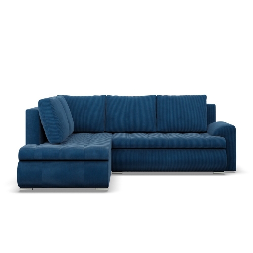 Przejdź do produktu Narożnik z otomaną, lewy, BOSCO, sztruks, 230x200x89 cm, granatowy