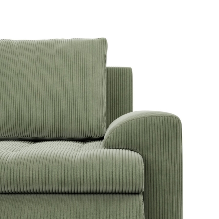 Narożnik z otomaną, lewy, BOSCO, sztruks, 230x200x89 cm, oliwkowy