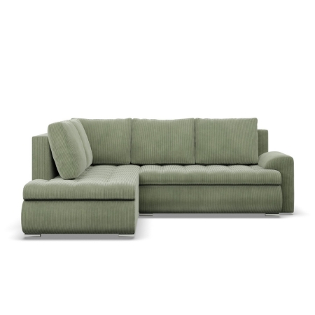 Narożnik z otomaną, lewy, BOSCO, sztruks, 230x200x89 cm, oliwkowy