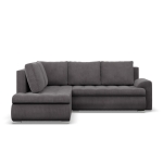 Narożnik z otomaną, lewy, BOSCO, sztruks, 230x200x89 cm, ciemny szary