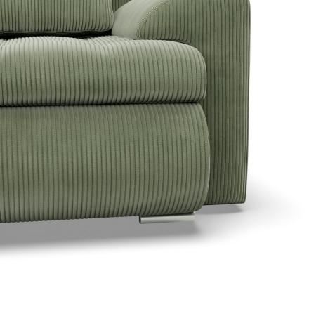 Narożnik z otomaną, prawy, BOSCO, sztruks, 230x200x89 cm, oliwkowy