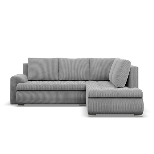 Przejdź do produktu Narożnik z otomaną, prawy, BOSCO, sztruks, 230x200x89 cm, jasny szary