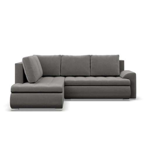 Przejdź do produktu Narożnik z otomaną, lewy, BOSCO, velvet, 230x200x89 cm, szary