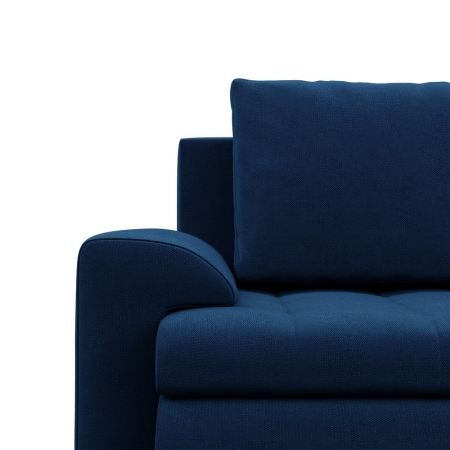 Narożnik z otomaną, lewy, BOSCO, velvet, 230x200x89 cm, granatowy
