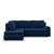 Narożnik z otomaną, lewy, BOSCO, velvet, 230x200x89 cm, granatowy