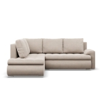 Narożnik z otomaną, lewy, BOSCO, velvet, 230x200x89 cm, beżowy