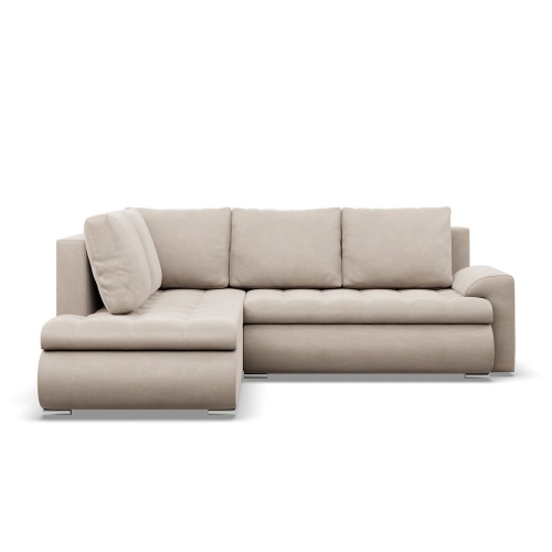 Przejdź do produktu Narożnik z otomaną, lewy, BOSCO, velvet, 230x200x89 cm, beżowy