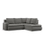 Narożnik z otomaną, prawy, BOSCO, velvet, 230x200x89 cm, szary