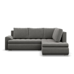 Narożnik z otomaną, prawy, BOSCO, velvet, 230x200x89 cm, szary