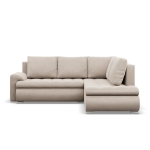 Narożnik z otomaną, prawy, BOSCO, velvet, 230x200x89 cm, beżowy