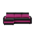 Narożnik uniwersalny, mikrofaza, AURELO, 231x140x92 cm, czarny, różowy