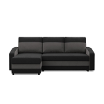 Narożnik uniwersalny, mikrofaza, AURELO, 231x140x92 cm, czarny, szary