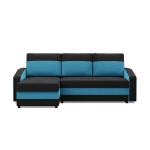 Narożnik uniwersalny, mikrofaza, AURELO, 231x140x92 cm, czarny, niebieski