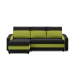 Narożnik uniwersalny, mikrofaza, AURELO, 231x140x92 cm, czarny, zielony