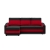 Narożnik uniwersalny, mikrofaza, AURELO, 231x140x92 cm, czarny, czerwony