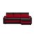Narożnik uniwersalny, mikrofaza, AURELO, 231x140x92 cm, czarny, czerwony