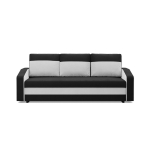 Kanapa z funkcją spania, mikrofaza, AURELO, 220x92x92 cm, czarny, biały