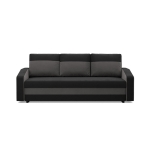 Kanapa z funkcją spania, mikrofaza, AURELO, 220x92x92 cm, czarny, szary