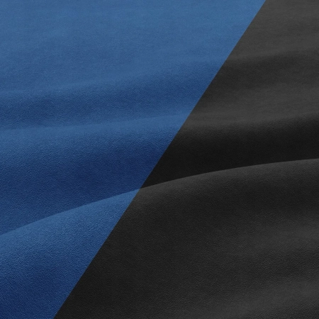 Kanapa z funkcją spania, mikrofaza, AURELO, 220x92x92 cm, czarny, granatowy