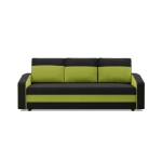 Kanapa z funkcją spania, mikrofaza, AURELO, 220x92x92 cm, czarny, zielony