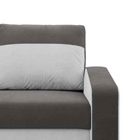 Sofa rozkładana, mikrofaza, AURELO, 148x87x90 cm, szary, biały