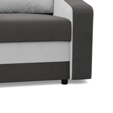 Sofa rozkładana, mikrofaza, AURELO, 148x87x90 cm, szary, biały