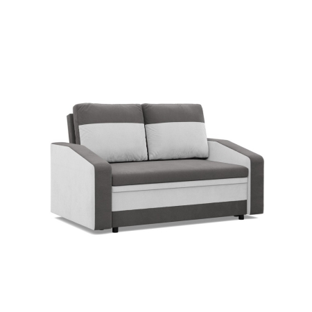 Sofa rozkładana, mikrofaza, AURELO, 148x87x90 cm, szary, biały