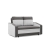 Sofa rozkładana, mikrofaza, AURELO, 148x87x90 cm, szary, biały
