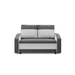 Sofa rozkładana, mikrofaza, AURELO, 148x87x90 cm, szary, biały