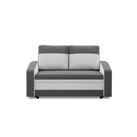 Sofa rozkładana, mikrofaza, AURELO, 148x87x90 cm, szary, biały