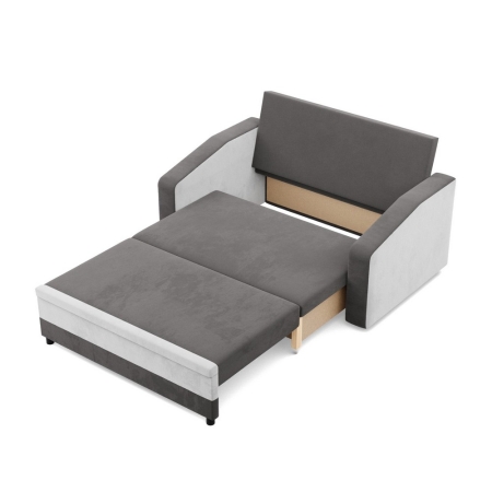 Sofa rozkładana, mikrofaza, AURELO, 148x87x90 cm, szary, biały