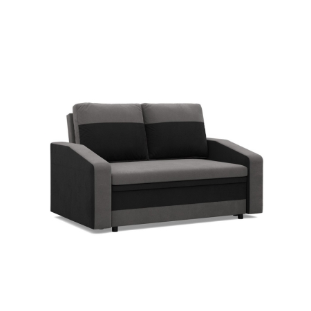 Sofa rozkładana, mikrofaza, AURELO, 148x87x90 cm, szary, czarny