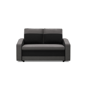 Sofa rozkładana, mikrofaza, AURELO, 148x87x90 cm, szary, czarny