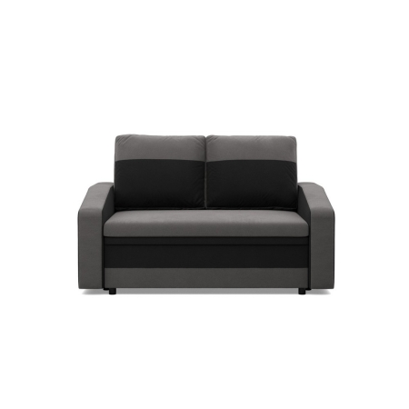 Sofa rozkładana, mikrofaza, AURELO, 148x87x90 cm, szary, czarny