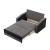 Sofa rozkładana, mikrofaza, AURELO, 148x87x90 cm, szary, czarny