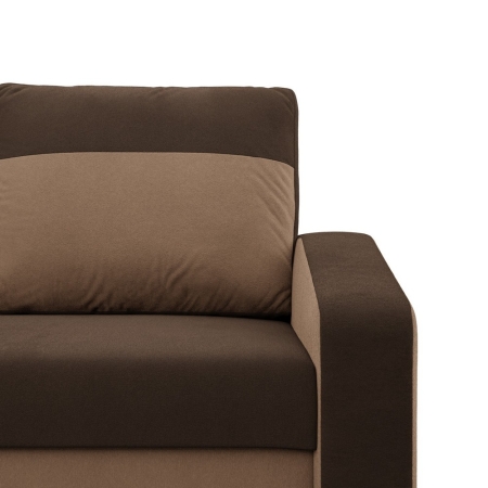 Sofa rozkładana, mikrofaza, AURELO, 148x87x90 cm, brąz