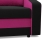 Sofa rozkładana, mikrofaza, AURELO, 148x87x90 cm, czarny, różowy