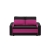 Sofa rozkładana, mikrofaza, AURELO, 148x87x90 cm, czarny, różowy