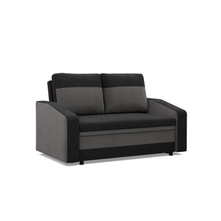 Sofa rozkładana, mikrofaza, AURELO, 148x87x90 cm, czarny, szary