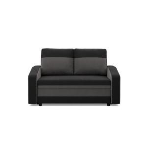 Sofa rozkładana, mikrofaza, AURELO, 148x87x90 cm, czarny, szary