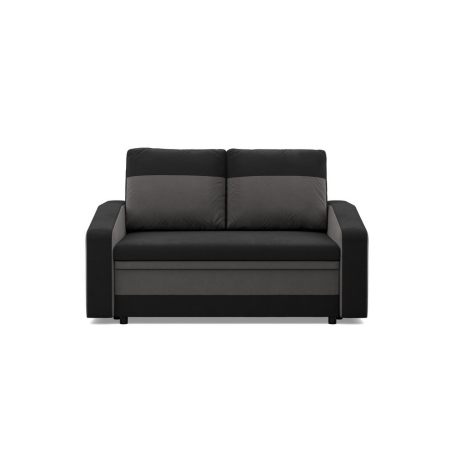 Sofa rozkładana, mikrofaza, AURELO, 148x87x90 cm, czarny, szary