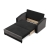 Sofa rozkładana, mikrofaza, AURELO, 148x87x90 cm, czarny, szary