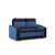Sofa rozkładana, mikrofaza, AURELO, 148x87x90 cm, czarny, granatowy