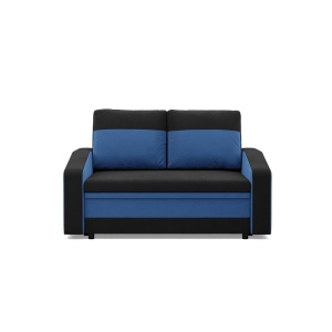 Sofa rozkładana, mikrofaza, AURELO, 148x87x90 cm, czarny, granatowy